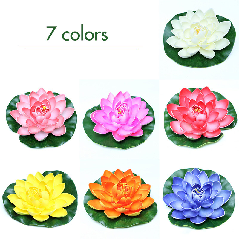 Floating Lotus Artificial Flower Home Garden Pool Decoration Fake Plant Decor