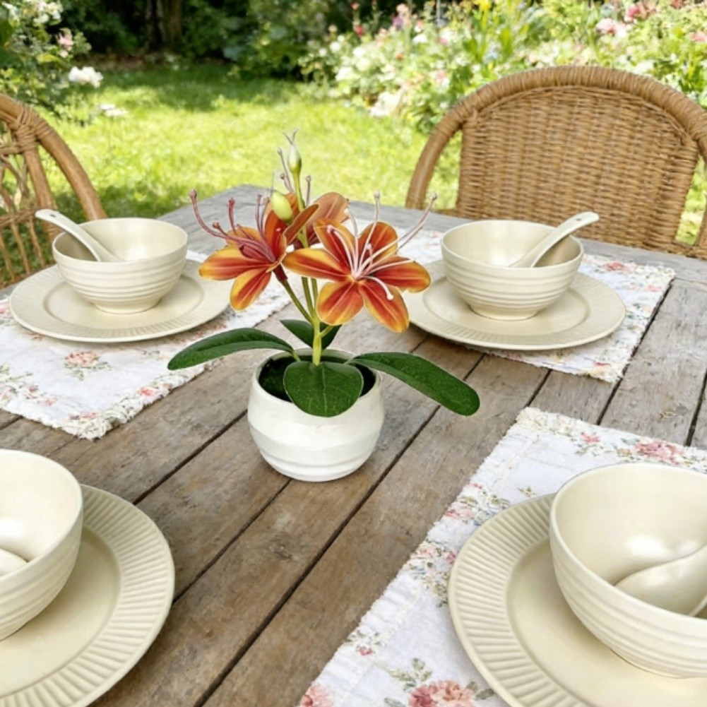 Artificial Jasmine Flower Plant with Flexible Stems for Home Decor Use