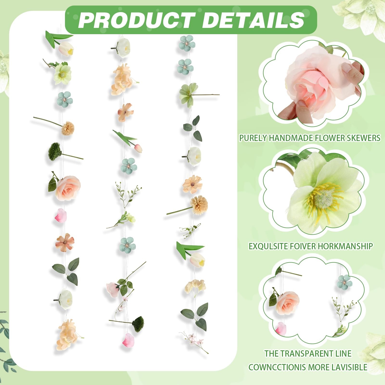3 Pcs Artificial Flowers Hanging Decorations, 29.5ft Wildflower Daisy Garland…