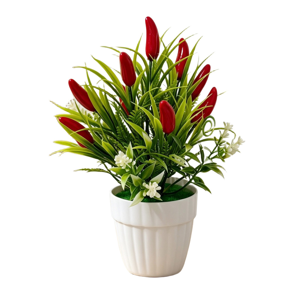 Plastic Artificial Fruit Tree 20cm Height for Home Office Tabletop Decoration