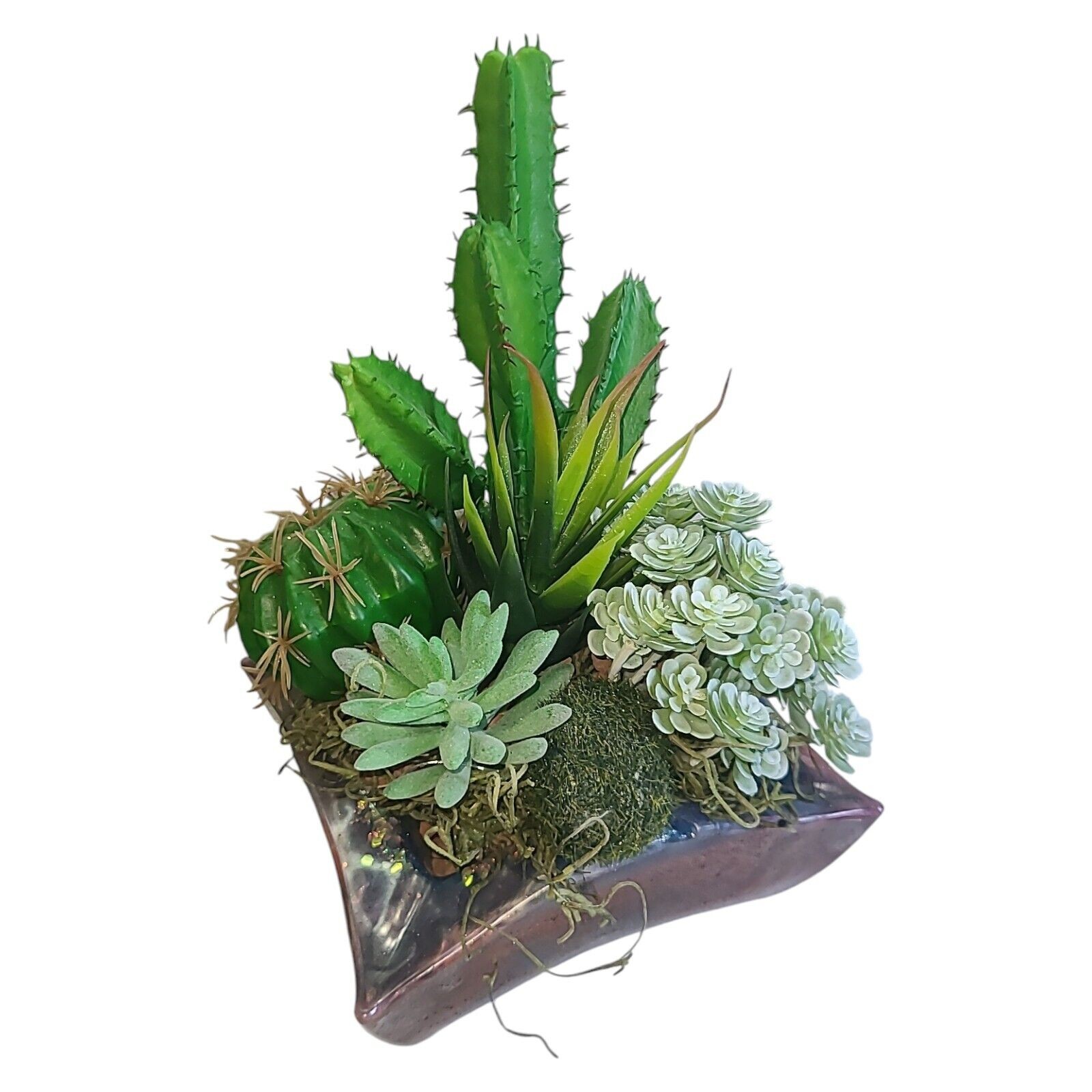 Small Artificial Succulent Flower Arrangement Centerpiece Plant 6″x6″x9″Tall