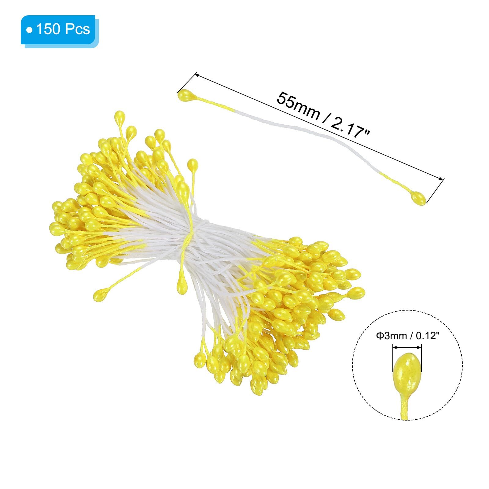 3mm Double Heads Flower Stamen 150 Pcs Artificial Flower Stamen Pistil Matt P…