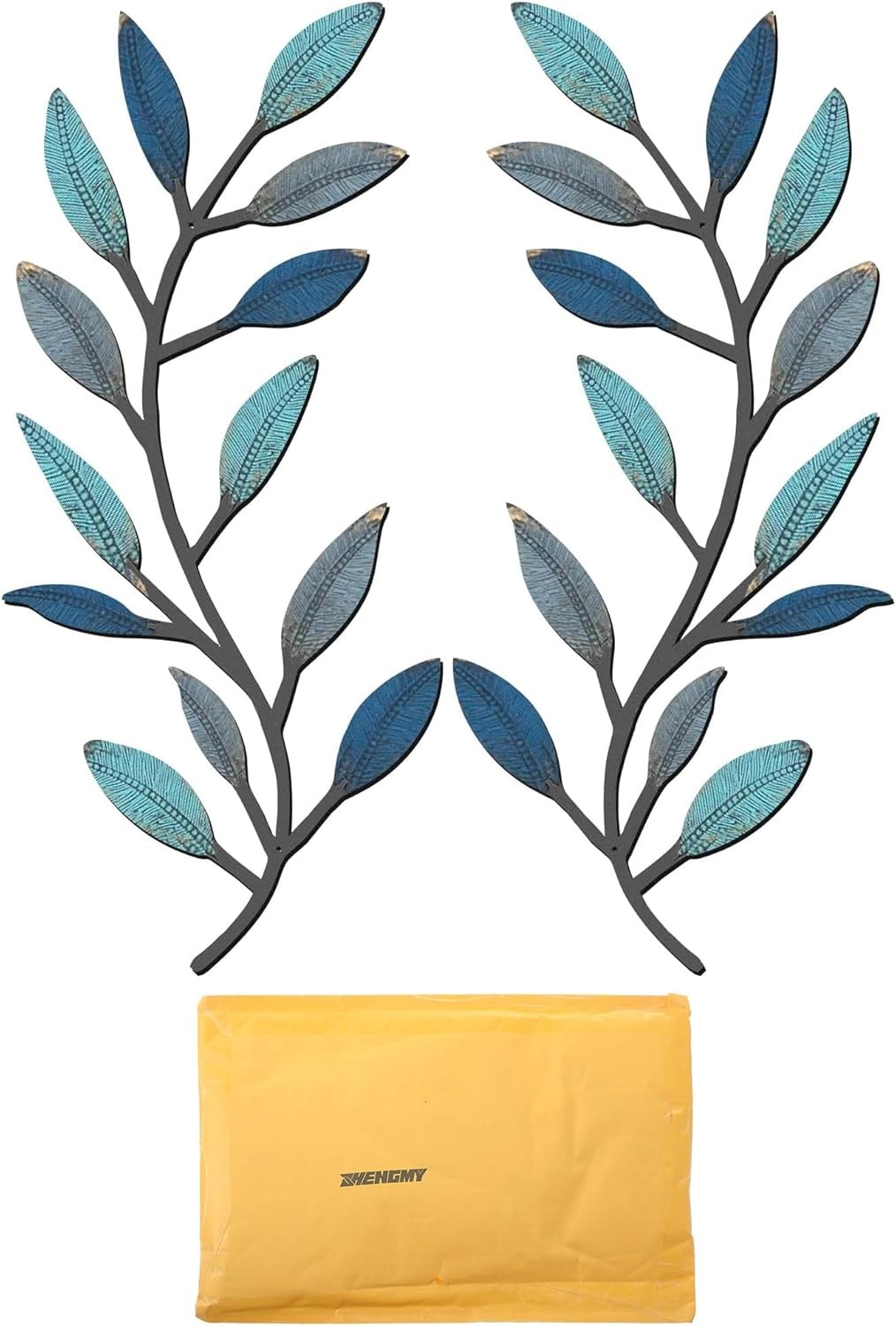 2 Pieces Metal Tree Leaf Wall Decor Vine Olive Branch Leaf Wall Art Living Room