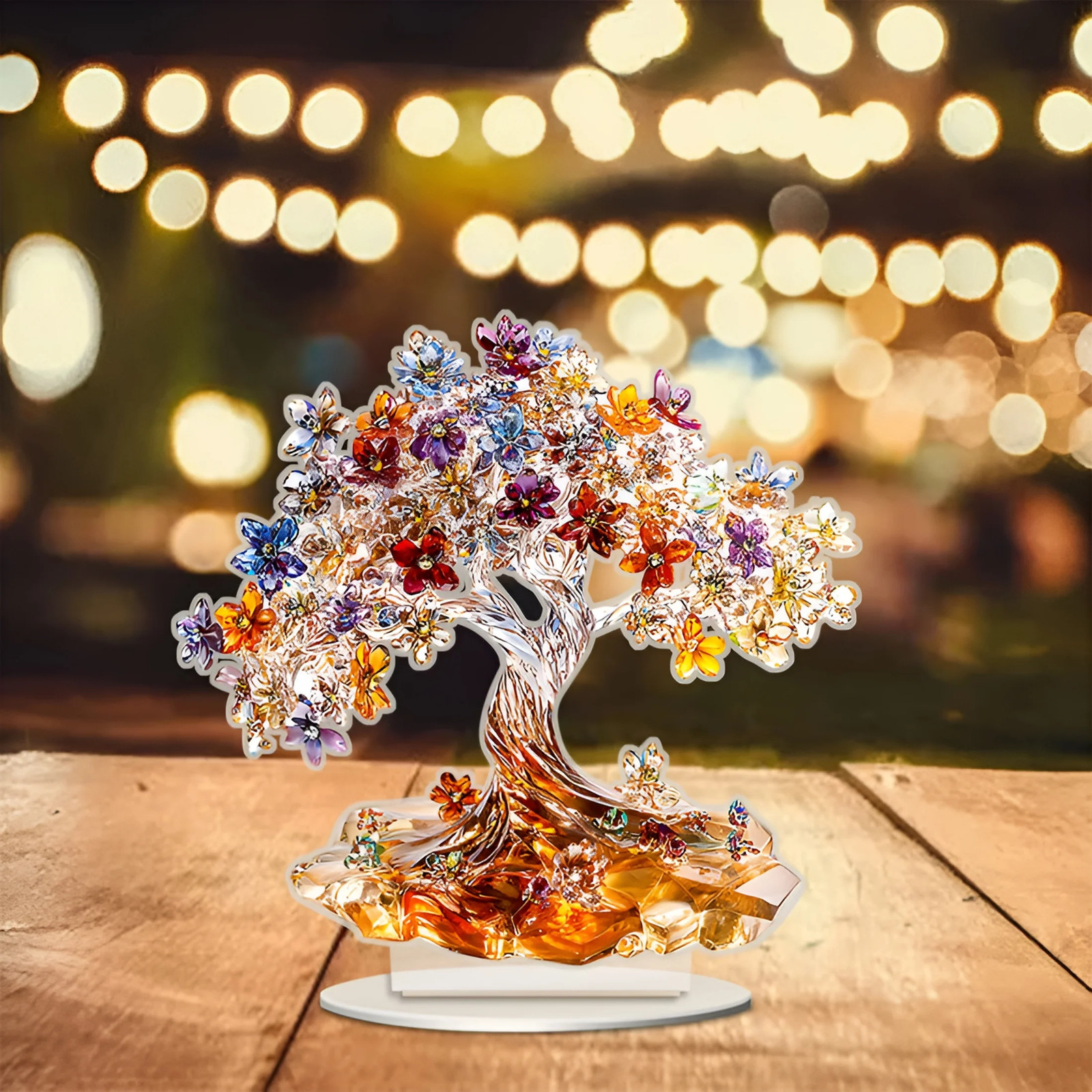 8 Inch Acrylic 2D Tree of Life for Positive Energy, Good Luck, Money, Fengshui B