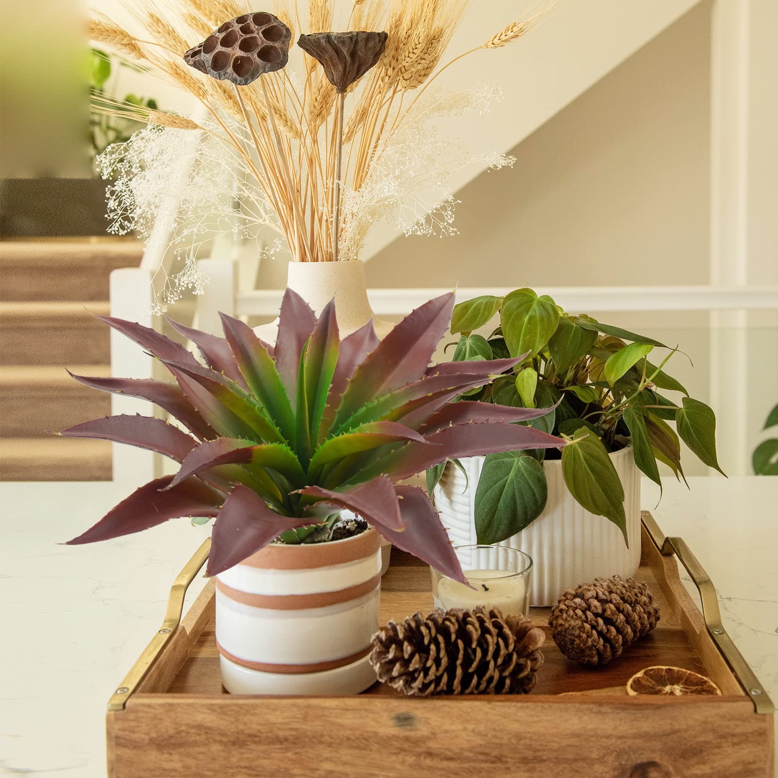 Succulents Plants Artificial, Large Fake Succulents Flowers Unpotted Real Tou…