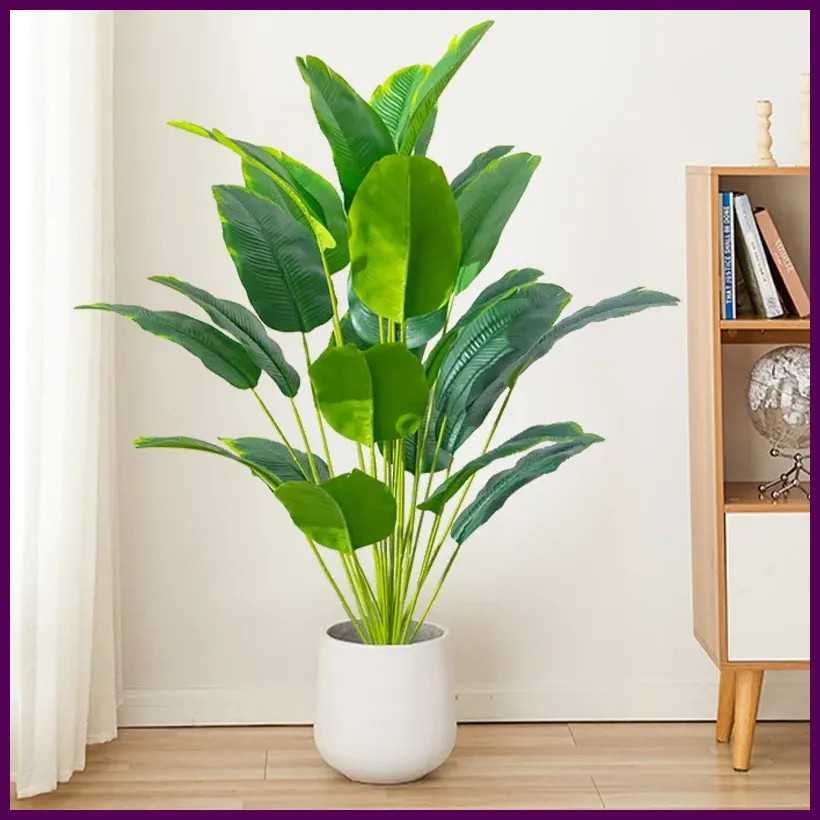 1pc Artificial Plants Large Tropical Palm Tree Fake Banana Plants Leaves Real