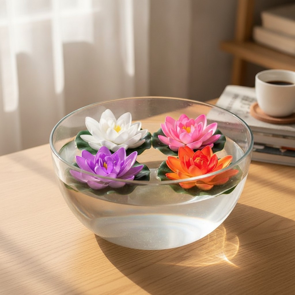 Beautiful Floating Foam Lotus Flower Set – 4 Colors for Indoor & Outdoor Use