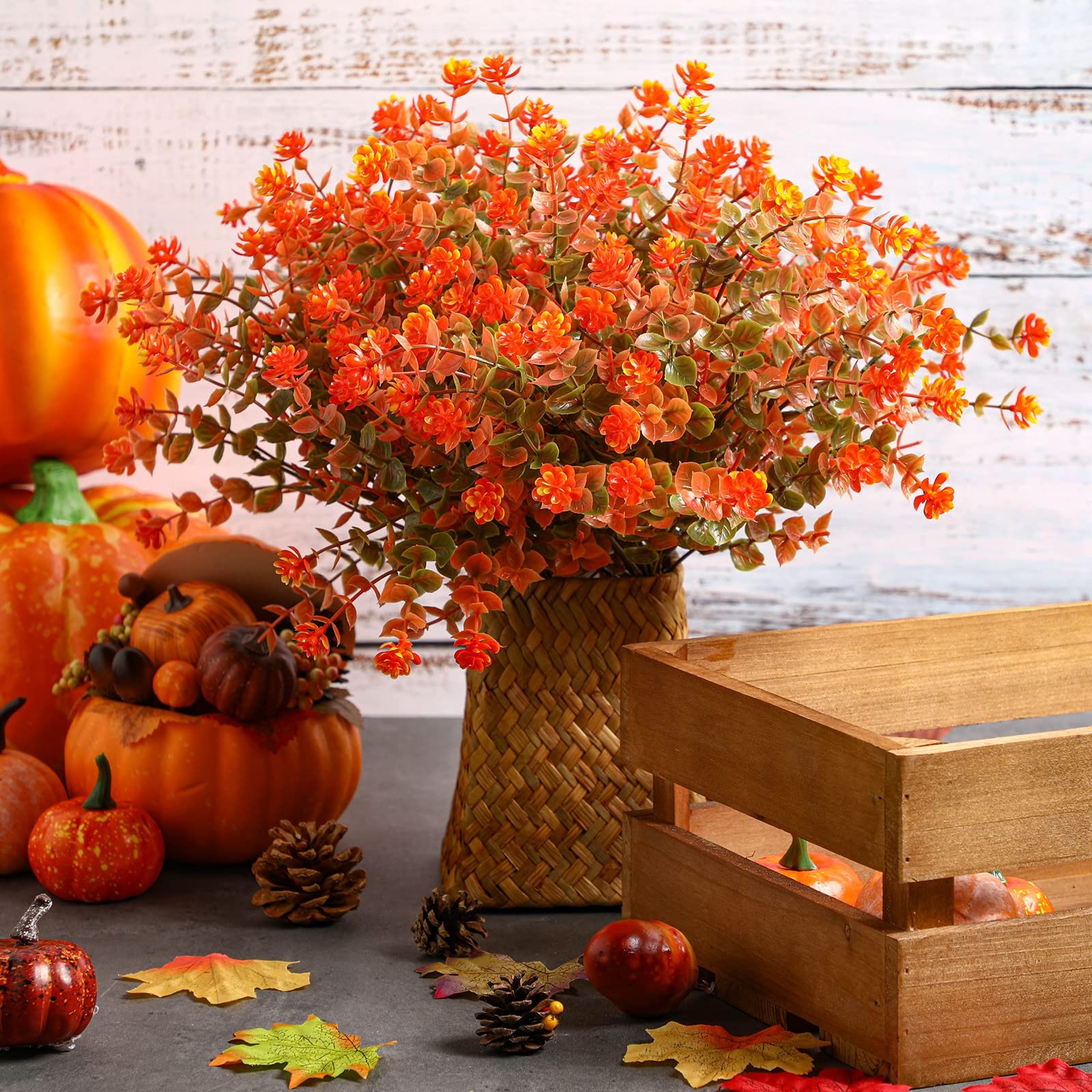 24 Fall Thanksgiving Bundles Artificial Flowers Outdoor Fall UV Resistant Pla…