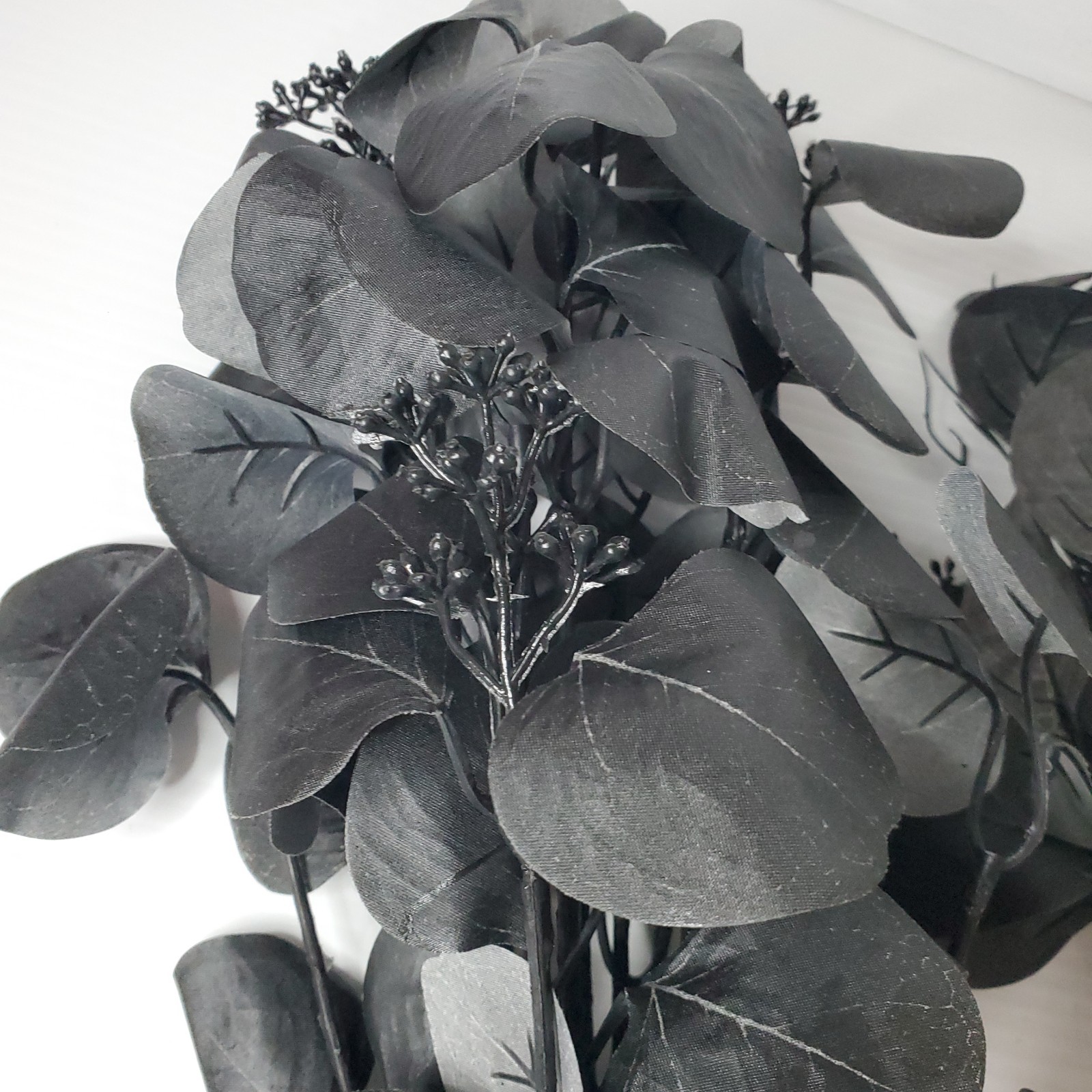 Ashland Halloween Gothic Black Eucalyptus Bush Lot Set Of 3 Witches Lair