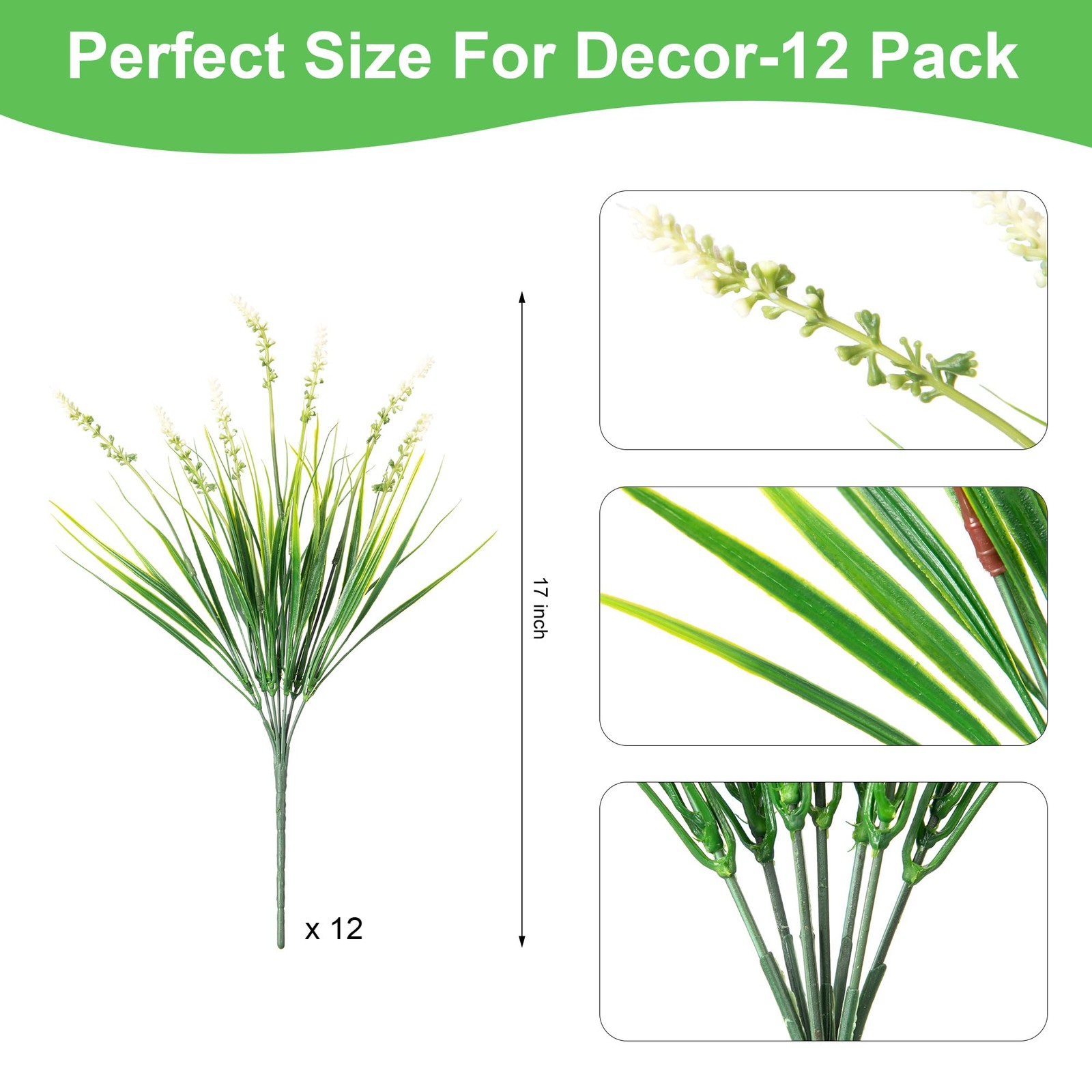 Artificial Faux Plants Flowers for Outdoor Decorations, Fake Monkey Grass for…