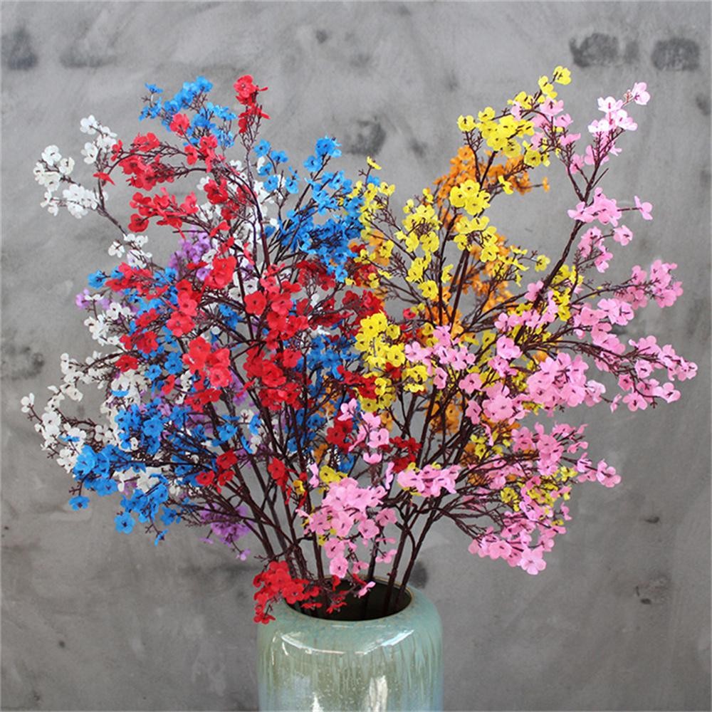Artificial Cherry Blossom Gypsophila Fake Flowers DIY Wedding Vase Decor