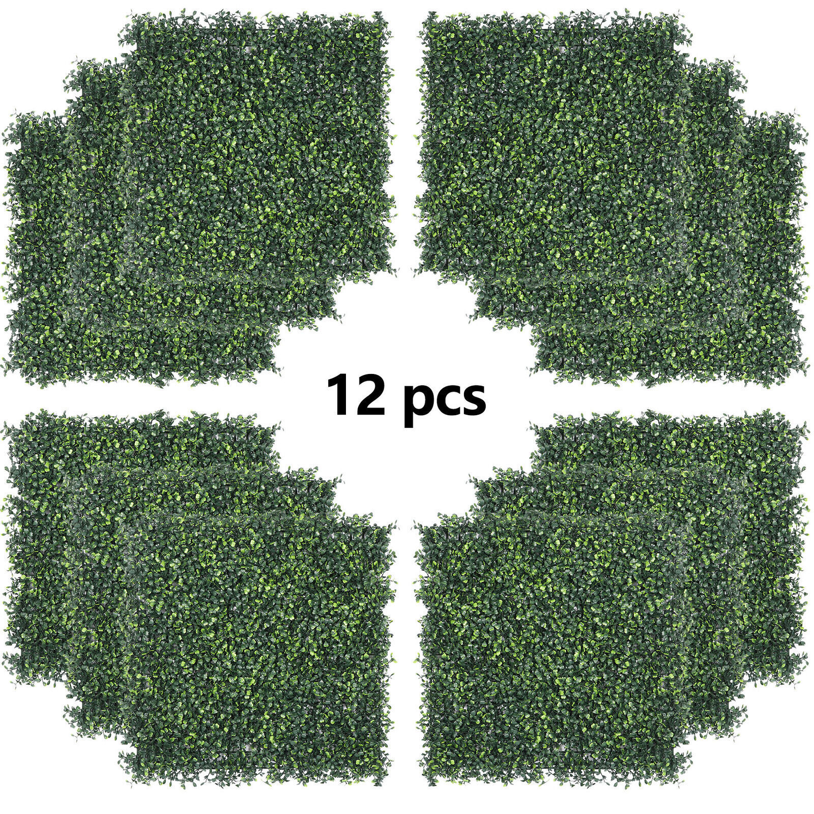 19”×19” Grass Wall, 12PCS Artificial Boxwood Hedges Panels Wall Decoration