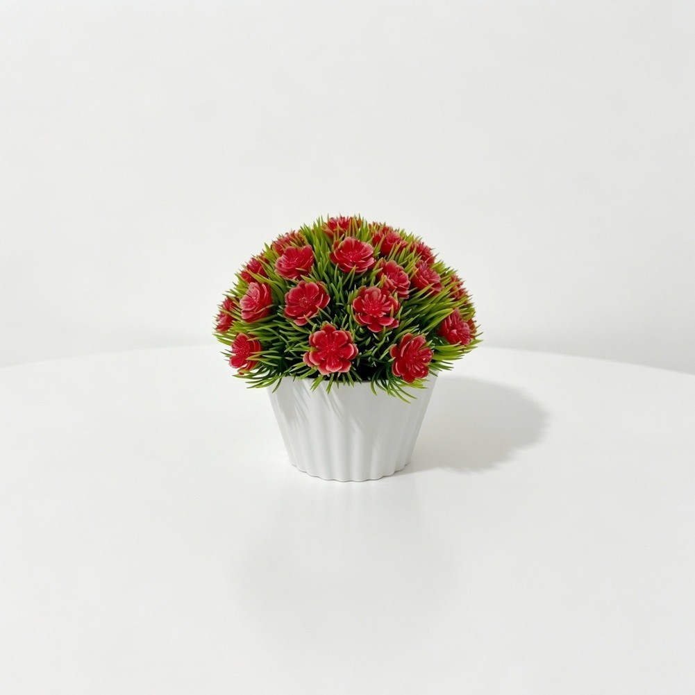 12 cm Tall Artificial Phalaenopsis Orchid in Round Pot for Indoor Decor