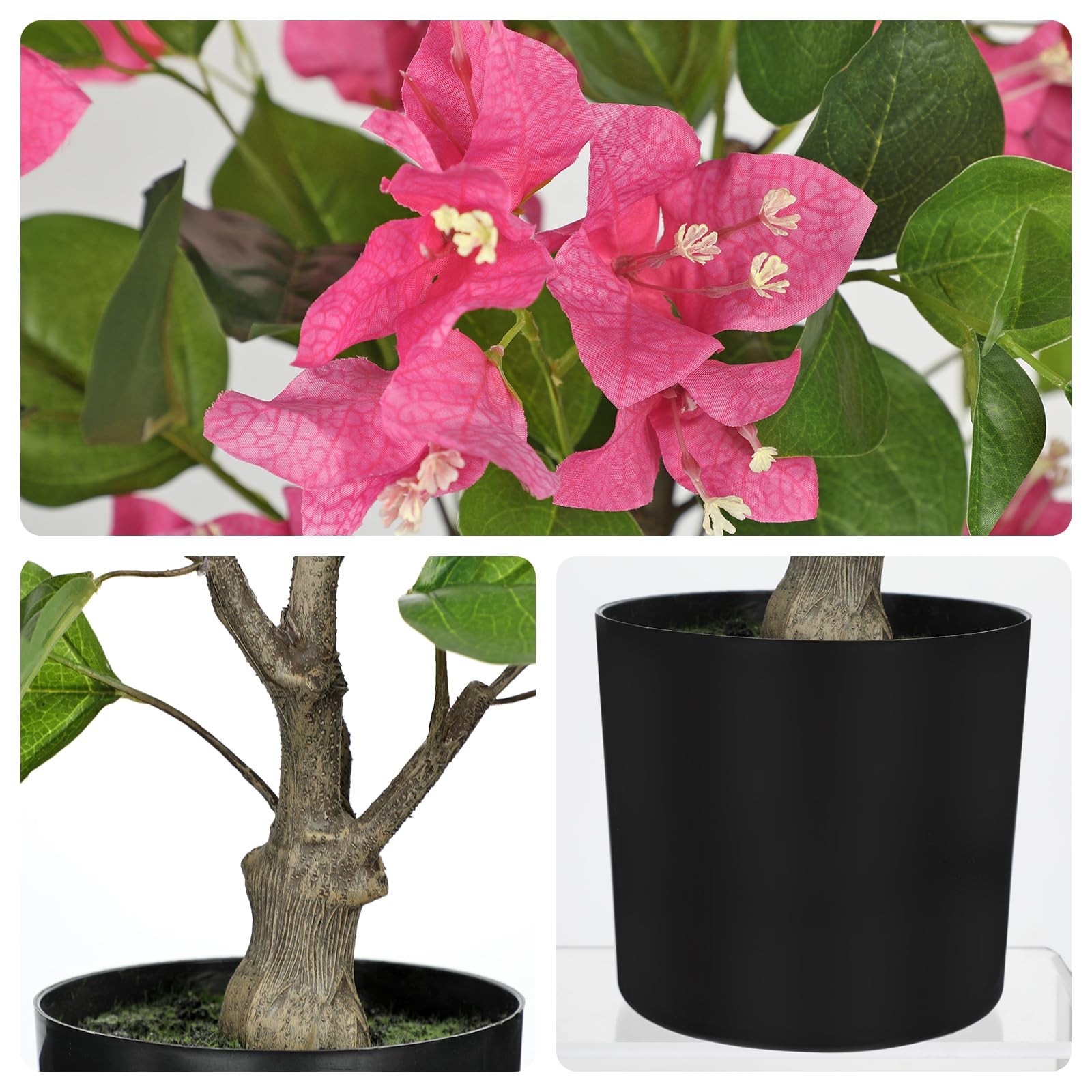 26.3 Inch Large Fake Bougainvillea Artificial Plants Flowers Indoor Pots Tree
