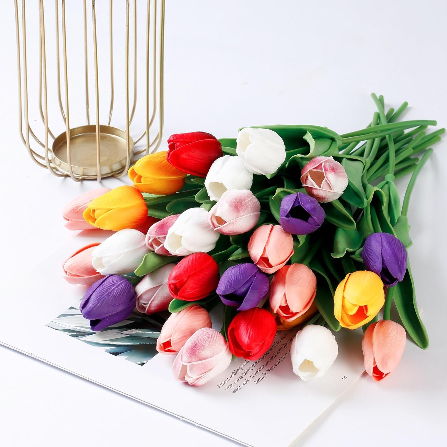 Elegant 15 Pcs Faux Tulips – Ideal for Weddings, Parties, and Mother’s Day Gifts