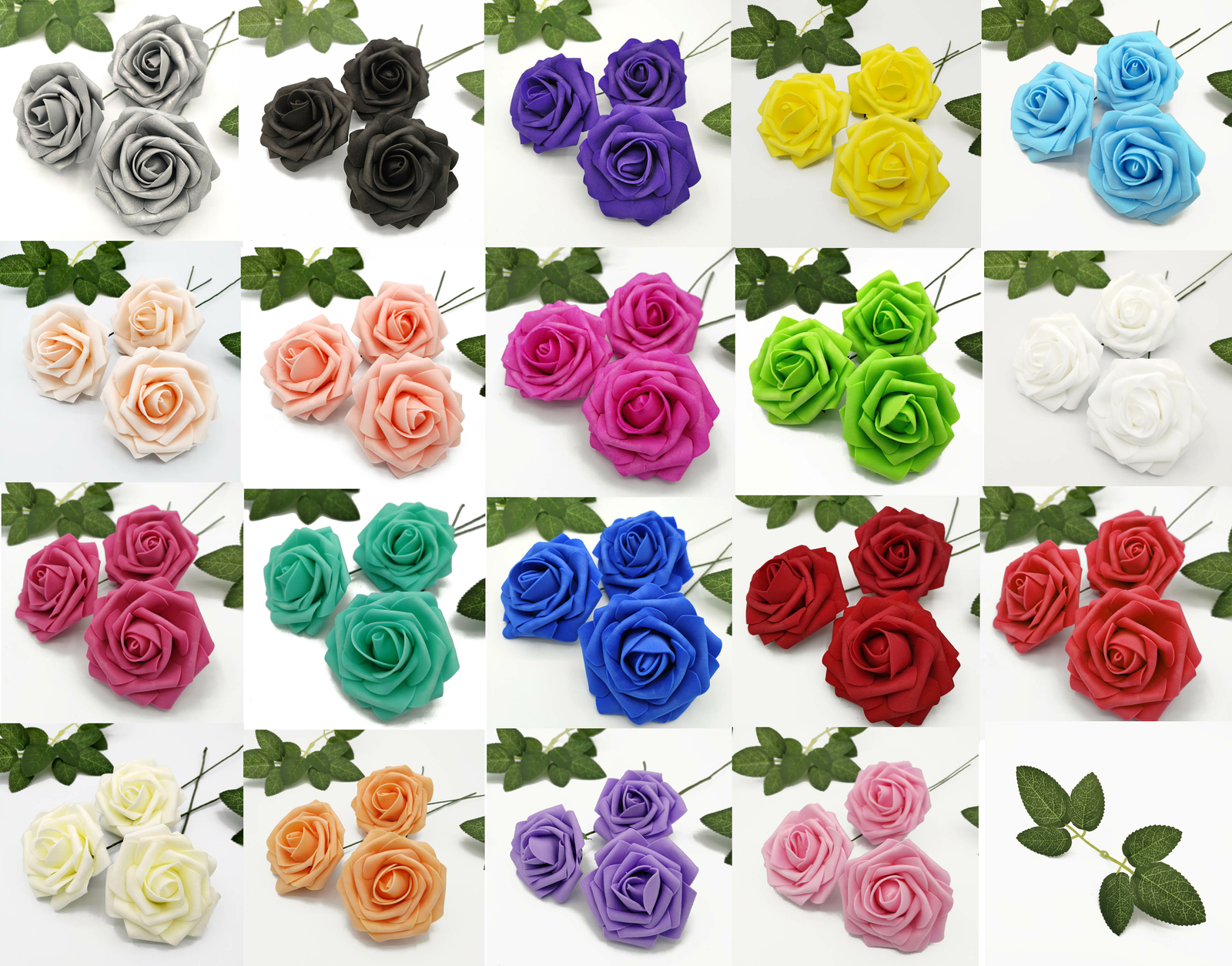 25 Artificial Flowers Rose Floral Bridal Wedding Bouquet Home Party Decoration