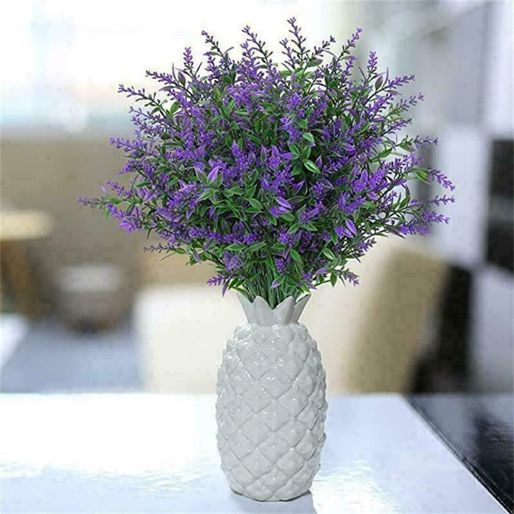 Artificial Flowers Plastic Fake Plants UV Resistant Home In/Outdoor Garden Decor