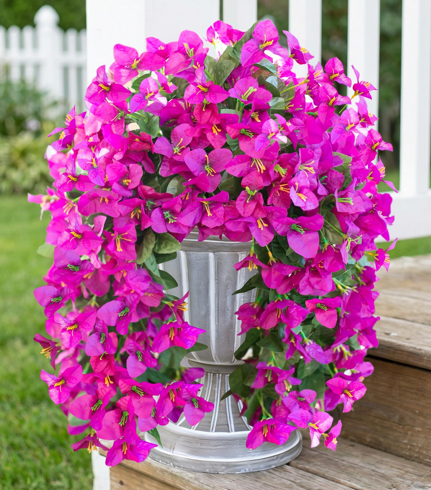 HyeFlora Bougainvillea Artificial Hanging Flowers Plants for Outdoors Decorat…