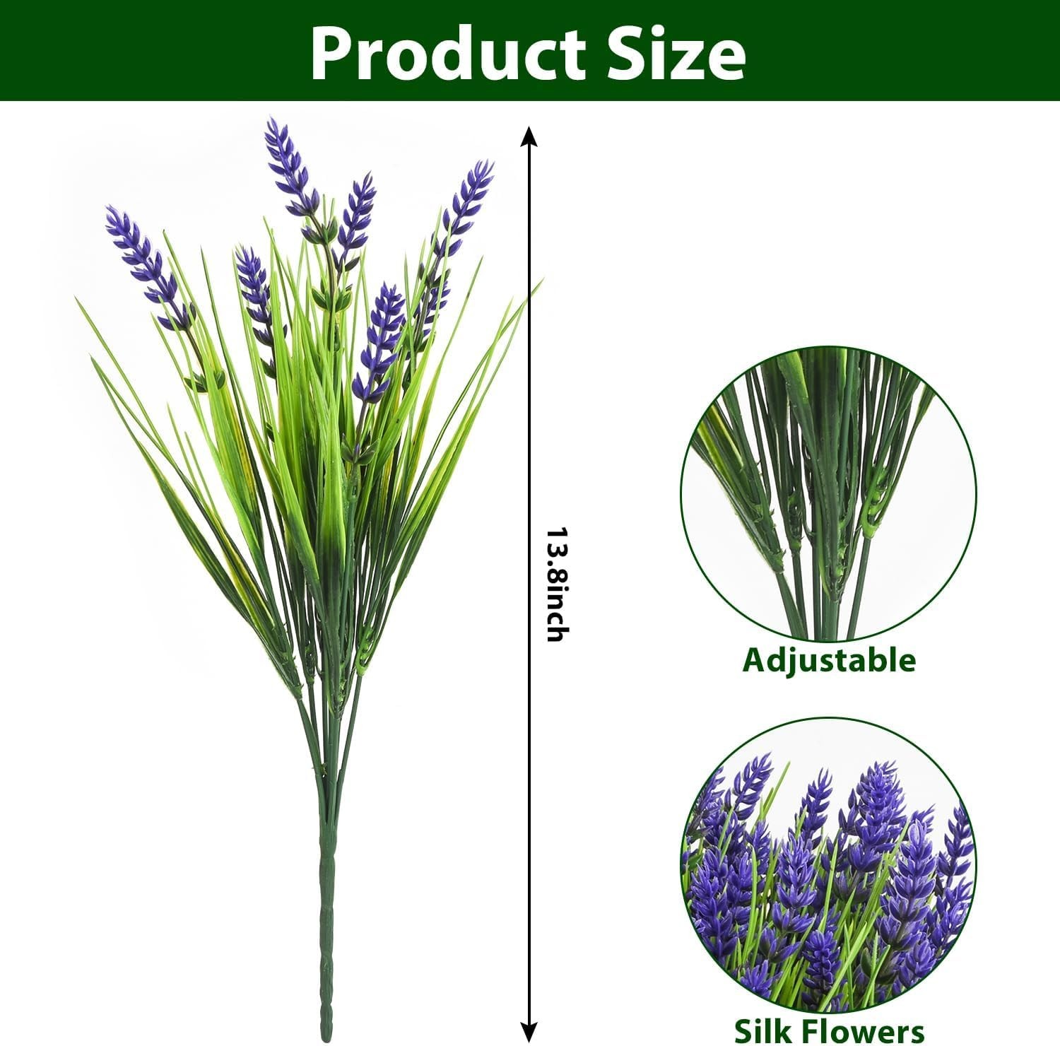 Artificial Plants Outdoor, 20PCS Lavender Artificial Flowers,Fake Plants Plas…