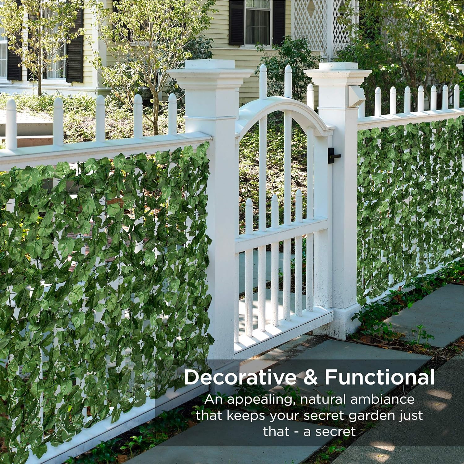 Best Choice Products Outdoor Garden 94X39-Inch Artificial Faux Ivy Hedge Leaf an