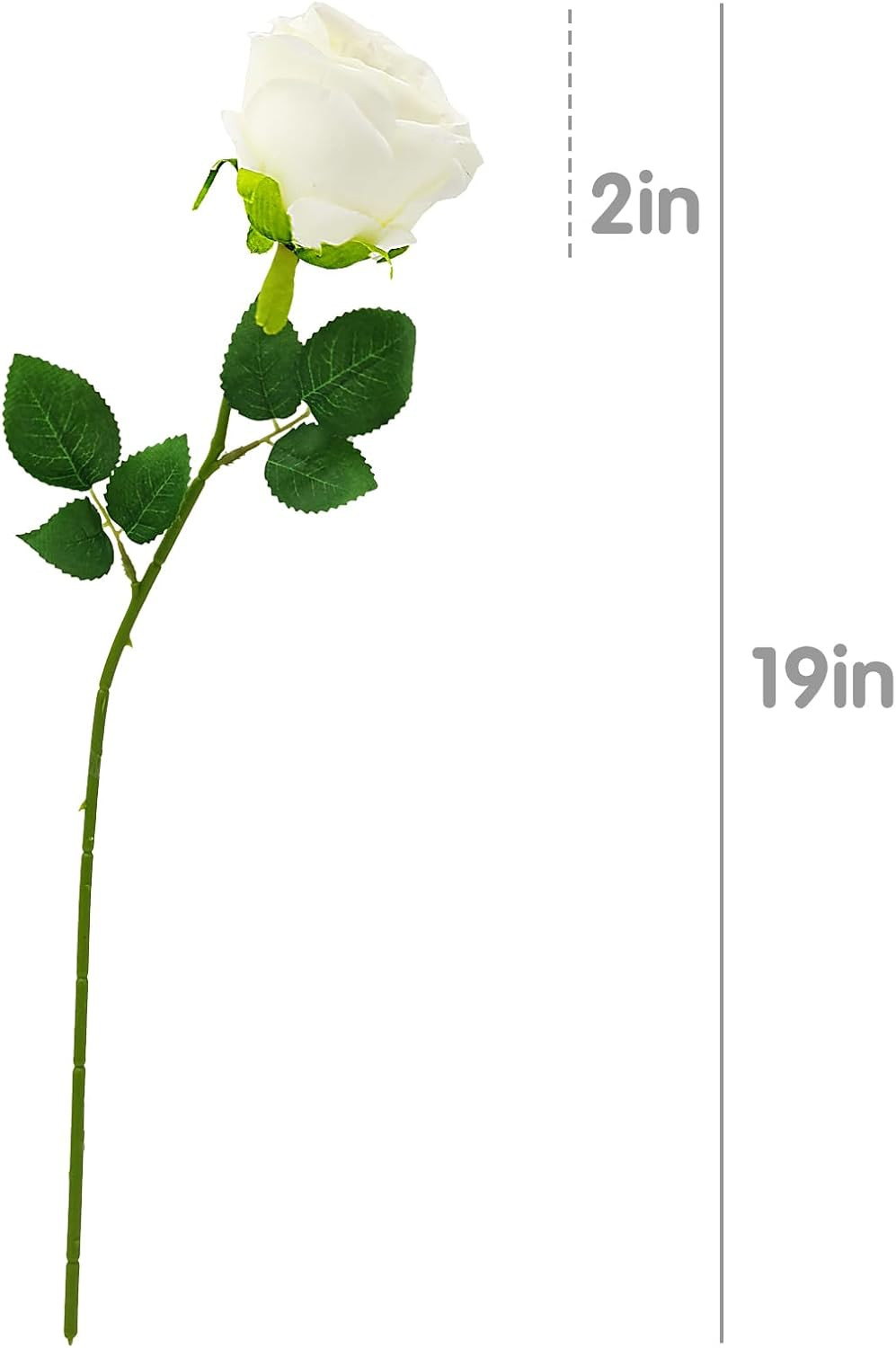 White Artificial Roses with Long Stems, 12Pcs Realistic Roses Artificial Flowers
