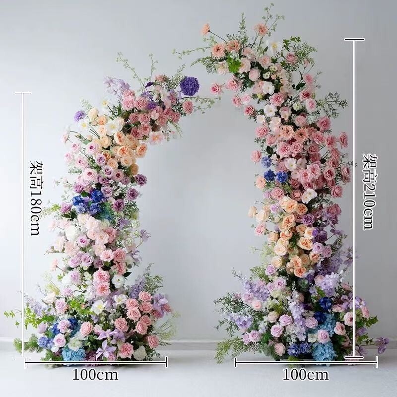 Asymmetrical Silk Flower Arch 2-Piece Set 180/210cm Decor