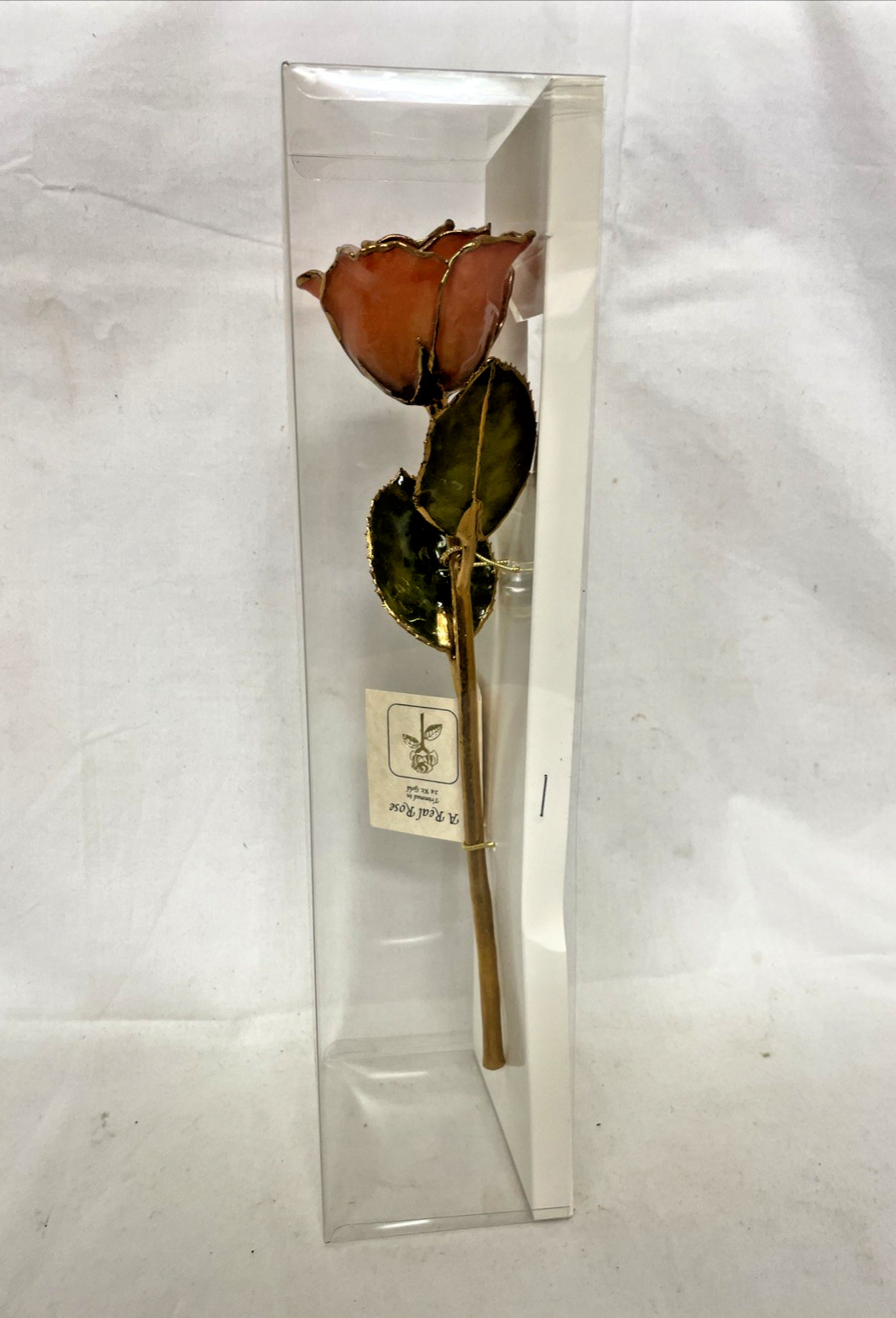 THE ETERNITY REAL ROSE FLOWER DIPPED IN 24K GOLD ORGINAL BOX TAG