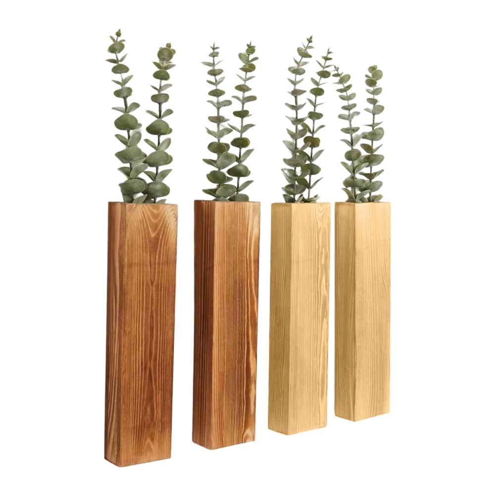 Wood Wall Planters for Fake Plants and Dried Flowers Stems Home Office Decor