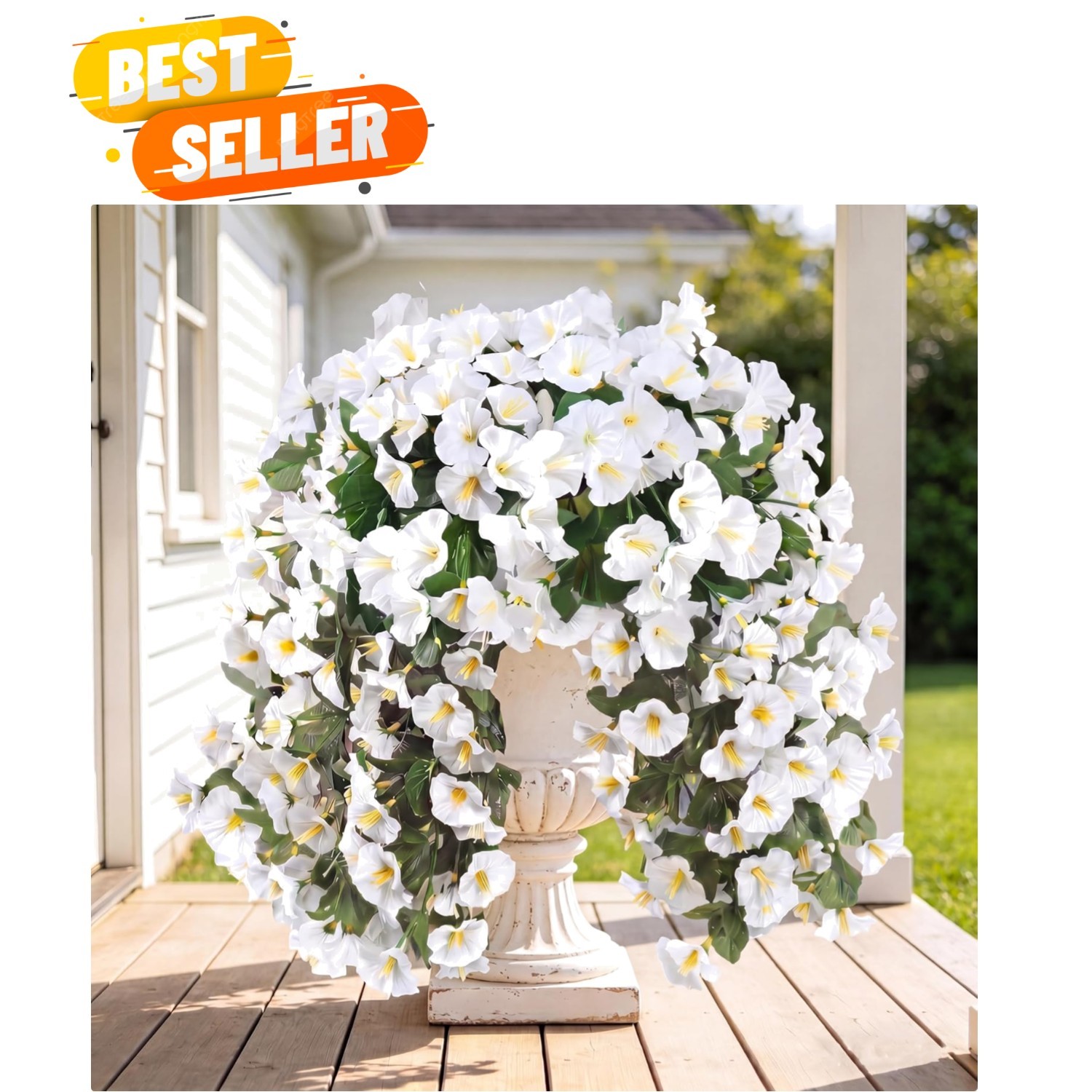 Charming UV Protected Faux Flowers – 2PCS Morning Glory Vines for Versatile Use