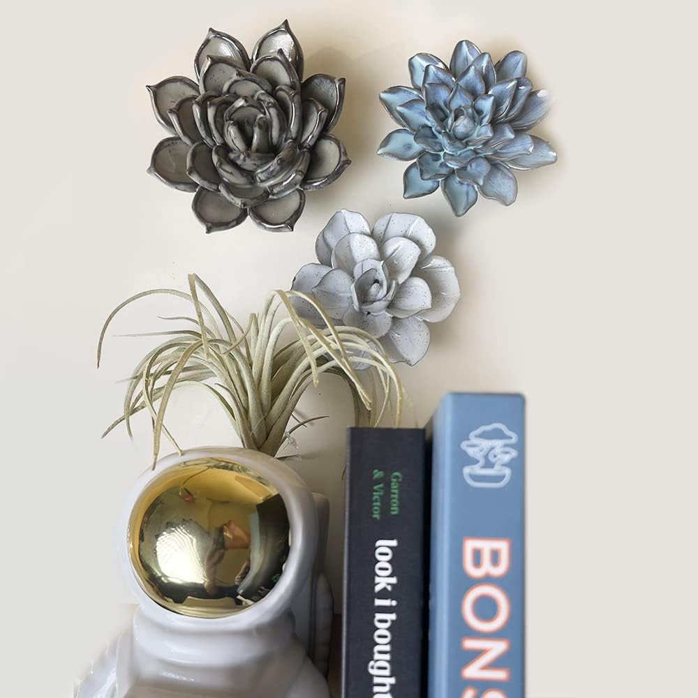 Charming Coral Artificial Plant Set of 3 – Decorative Ceramic Flowers
