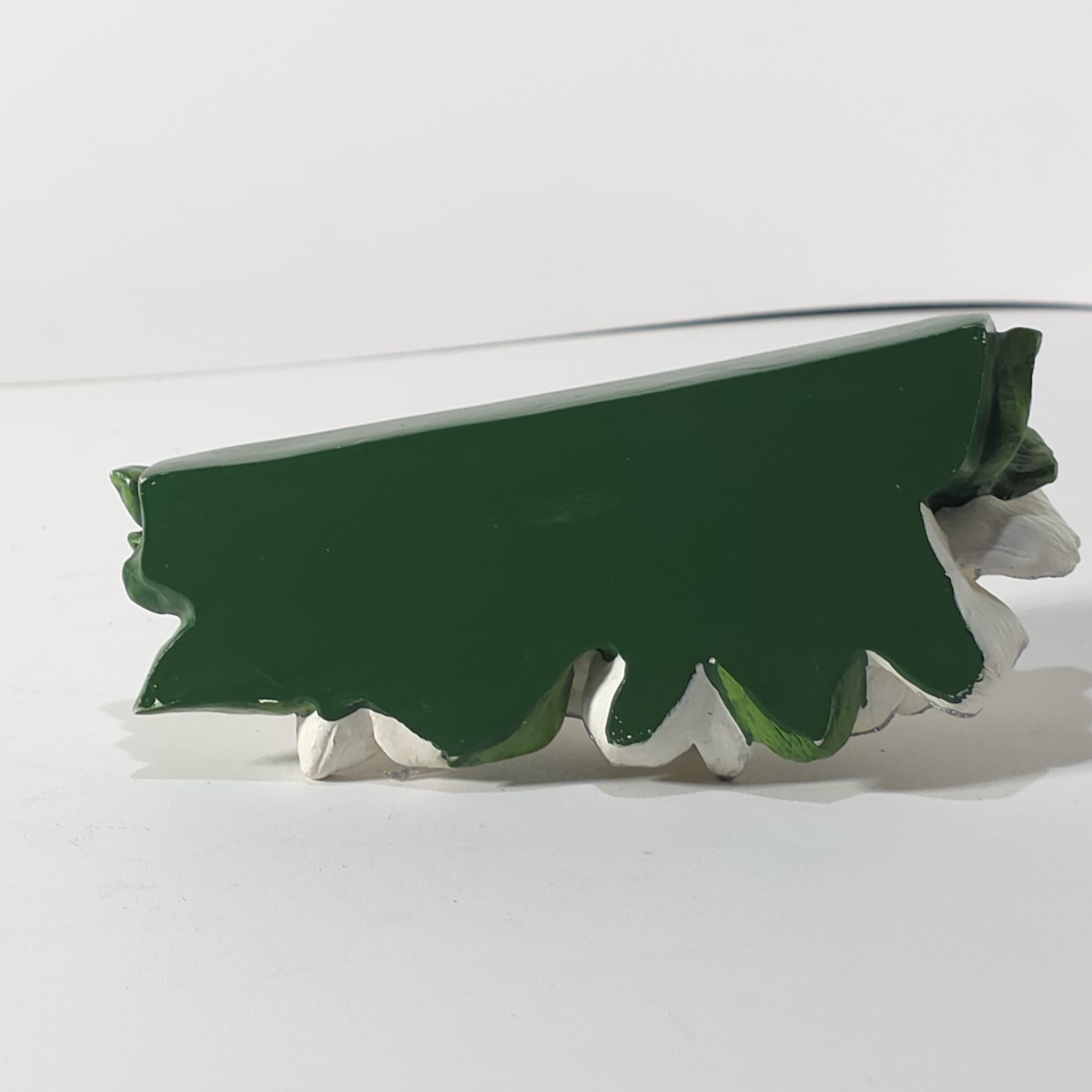 Vintage Ceramic White Porcelain Flower Log Centerpiece Green Base Floral Arrange