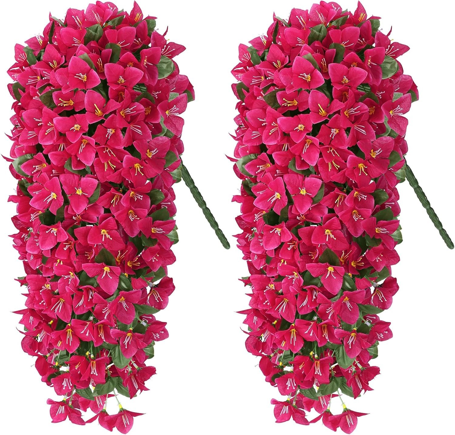 Artificial Bougainvillea Flowers Plants for Outdoors Decoration, 2 Pcs Faux Silk