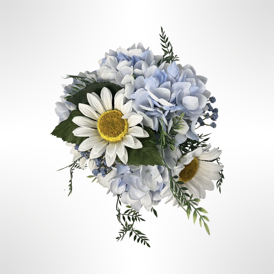Summer / Fall Floral Arrangement In Galvanized Pitcher