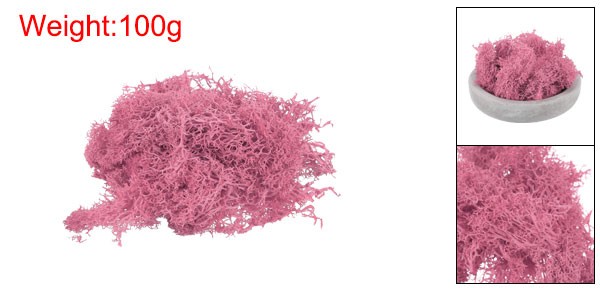 3.5oz Fake Moss Decorative Artificial Moss for Potted Plants Crafts Pink