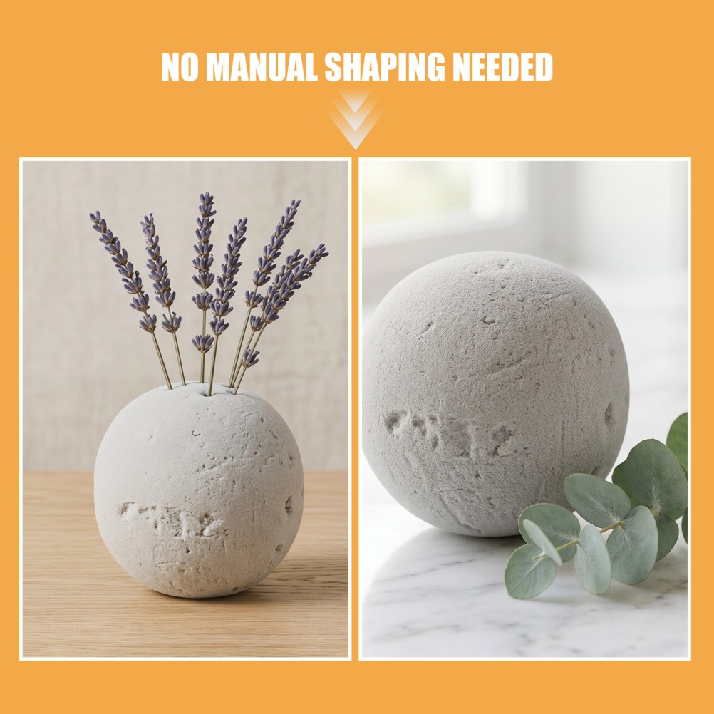 3Pcs Reusable Floral Foam Spheres Light Grey for Flower Arrangement Sets DIY