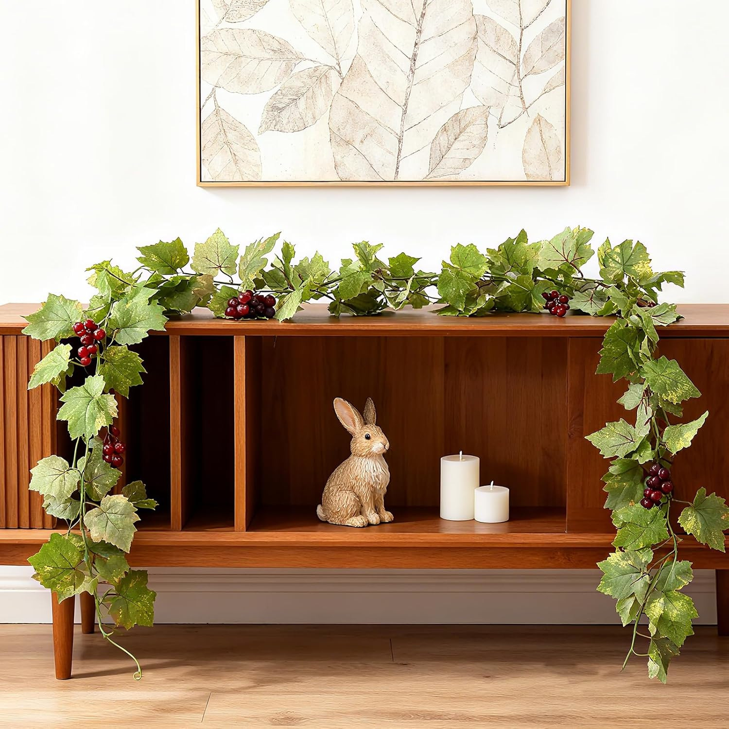 4PCS Artificial Grape Vines with Leaves for Home Decor & Party Display 6.56Ft