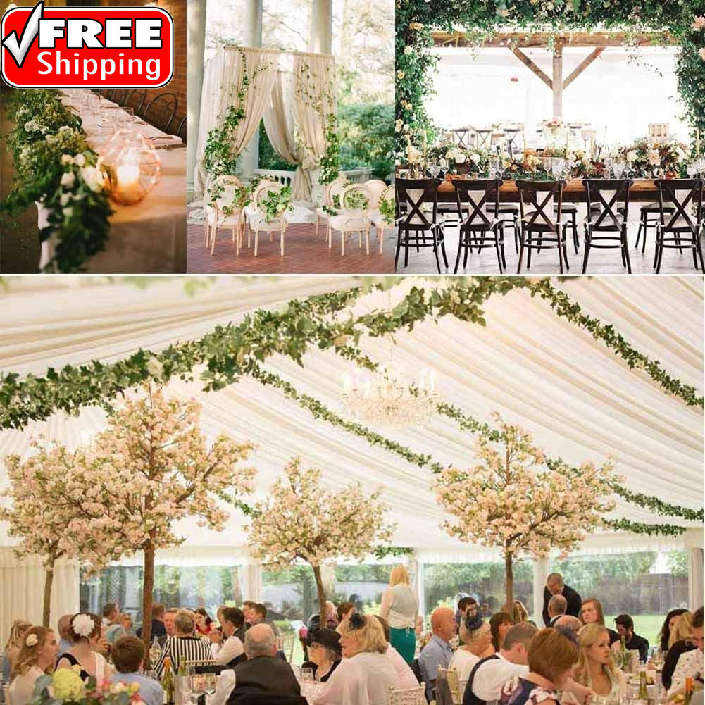 12 Pack Fake Vines for Room Decor Artificial Ivy Garland with Clip Green Flowers