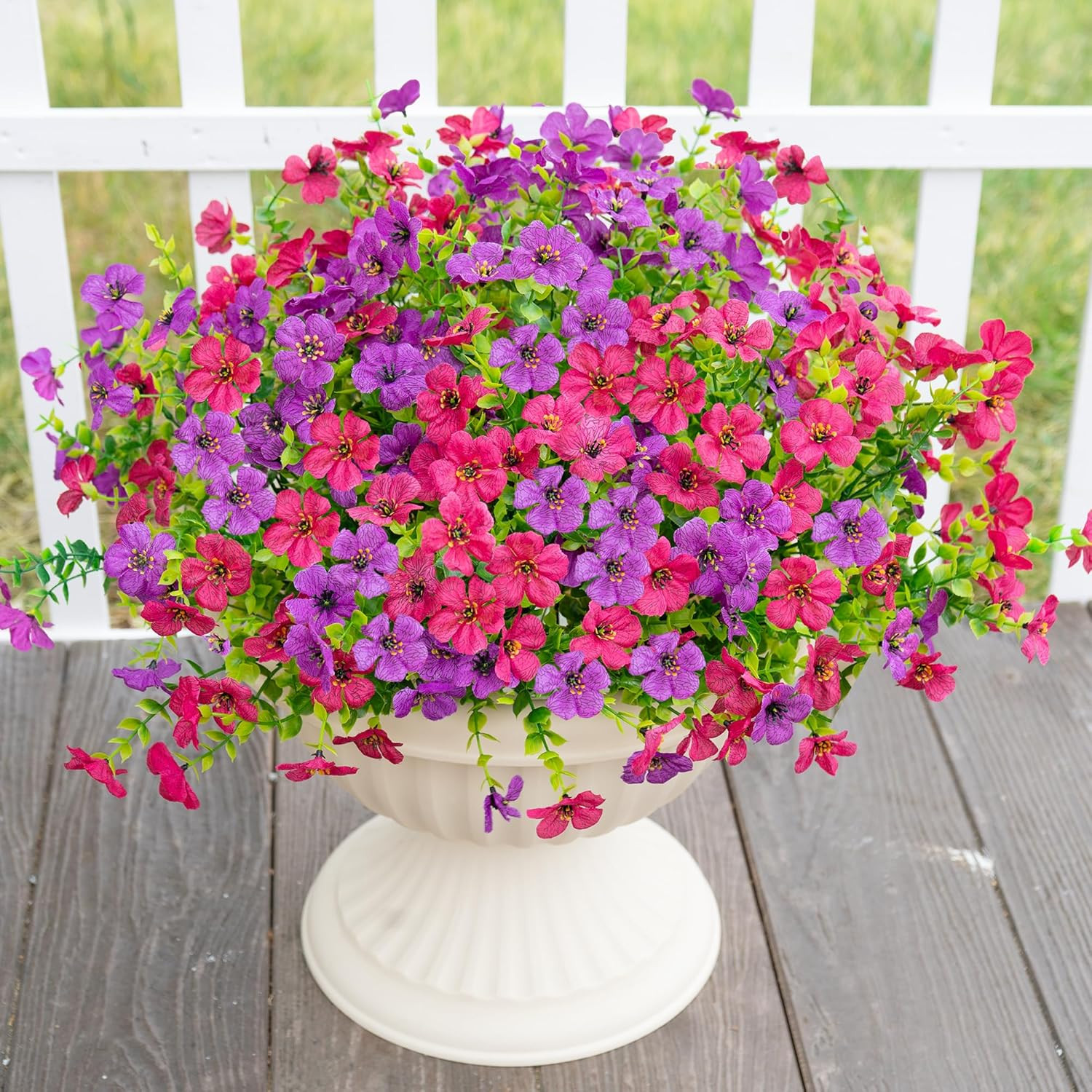 16 Bundles Artificial Fake Flowers Plants for Outdoors Spring Summer Decor,Faux