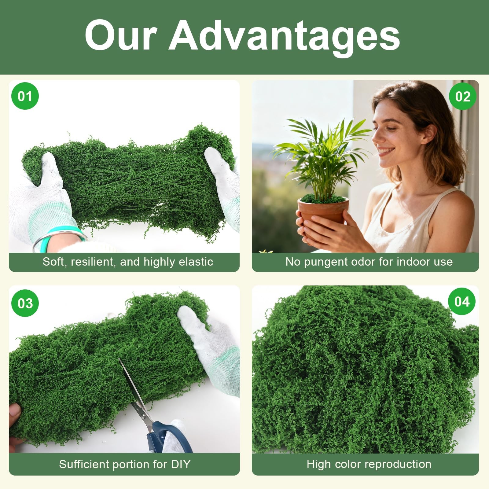 PCREGPAE 8oz Dark Green Fake Moss