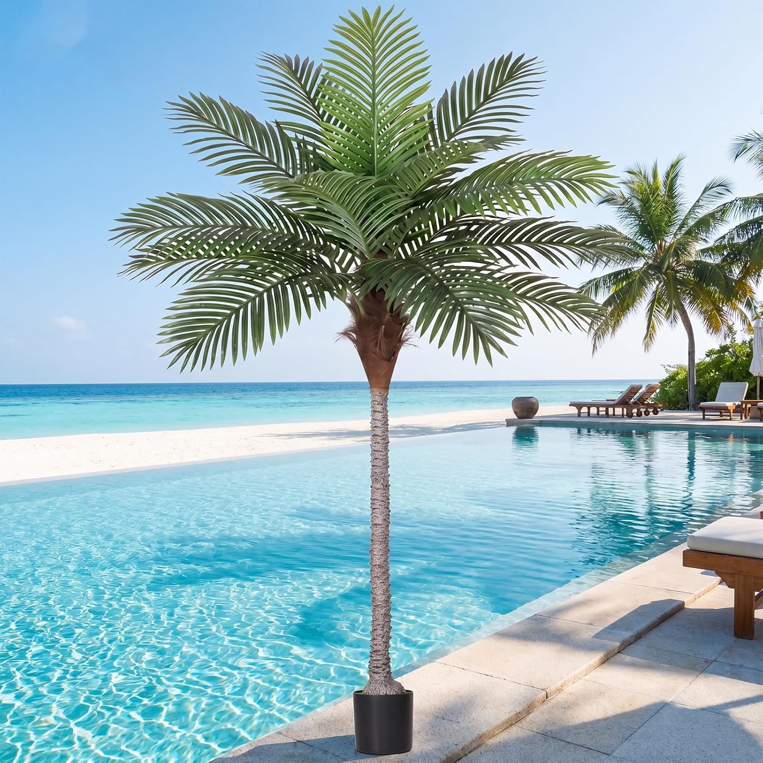 7FT Artificial Palm Tree 2 Pack Golden Cane Faux Palm for Indoor Outdoor Use