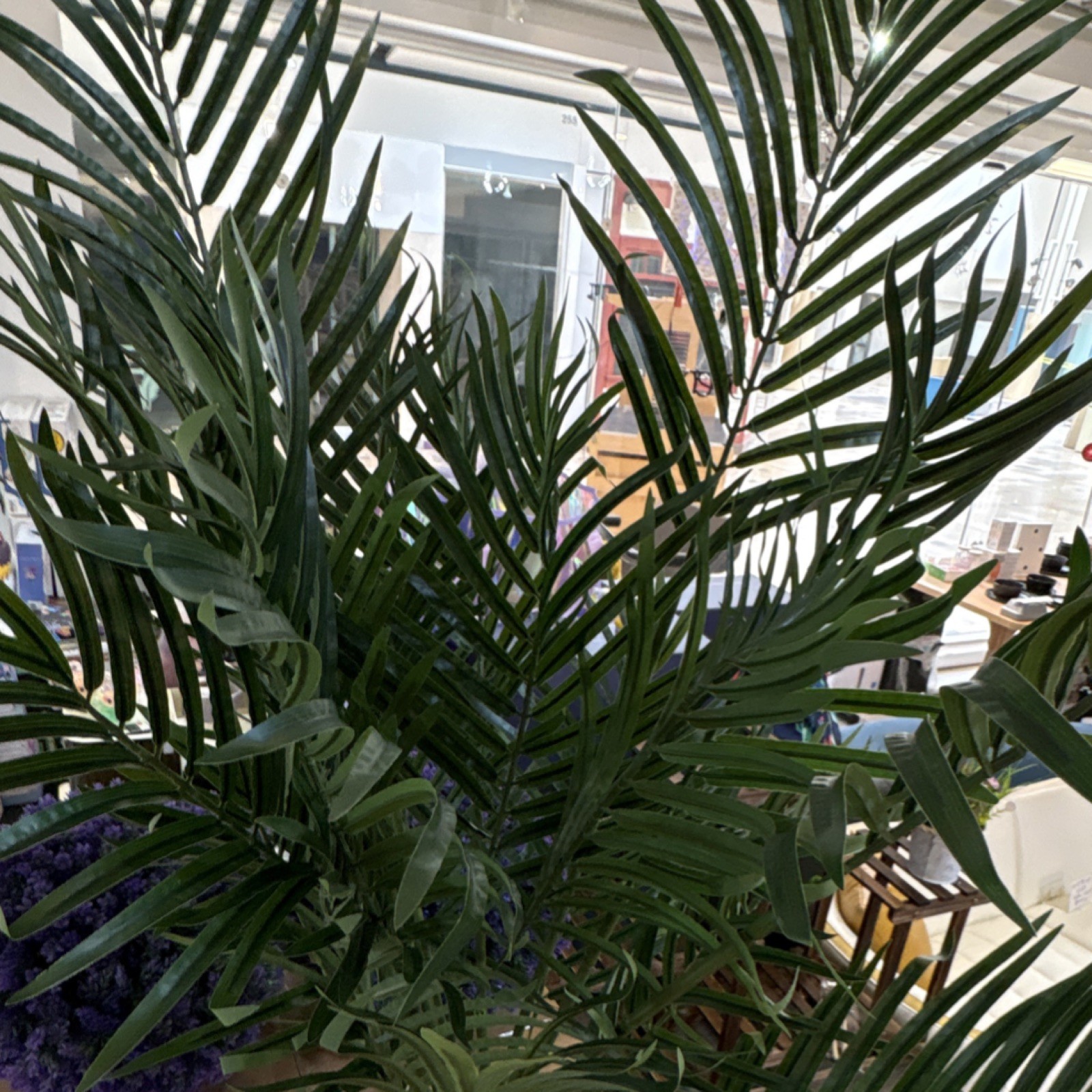 Artificial Palm Tree Green Plastic Houseplant Decorative Tropical Decor 4ft tall