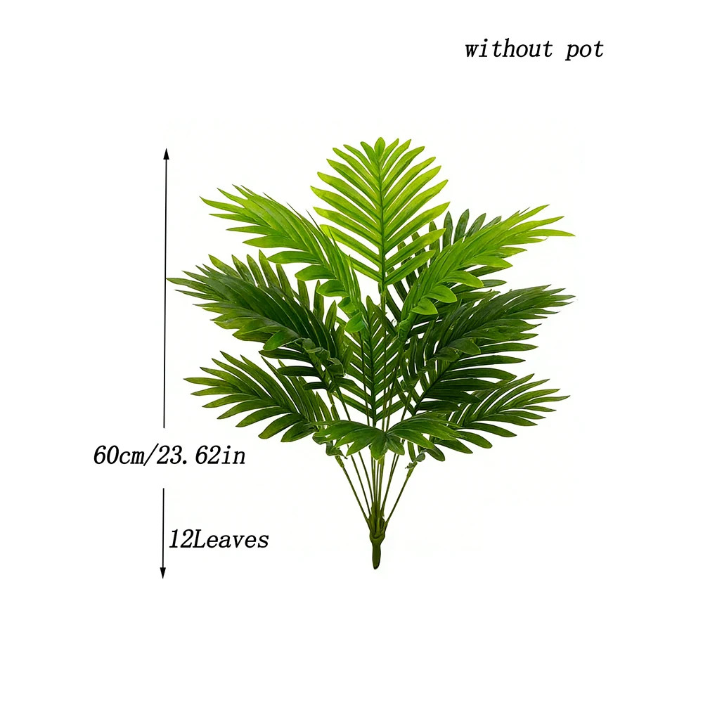 60-80cm Tall Artificial Palm Tree Fake Monstera Plants Branch Plastic Maranta Le