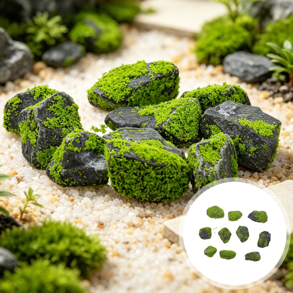 10 Pcs Fish Tank Landscape Ornament Artificial Rocks for Aquarium