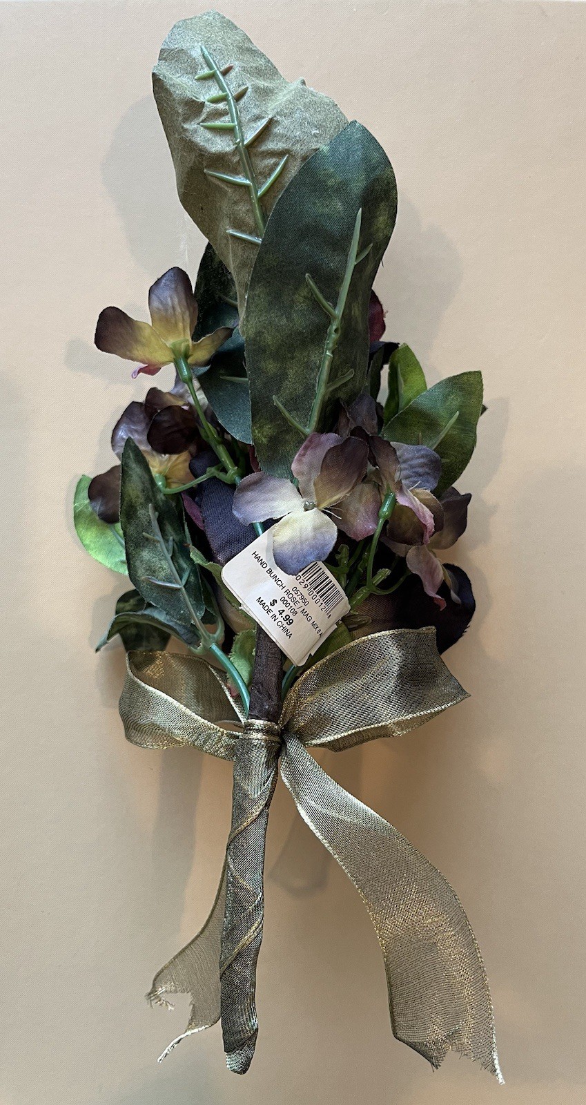 Decorative Flowers Set Of 4 Multicolored Ivory, Eggplant Purple, Deep Pink New