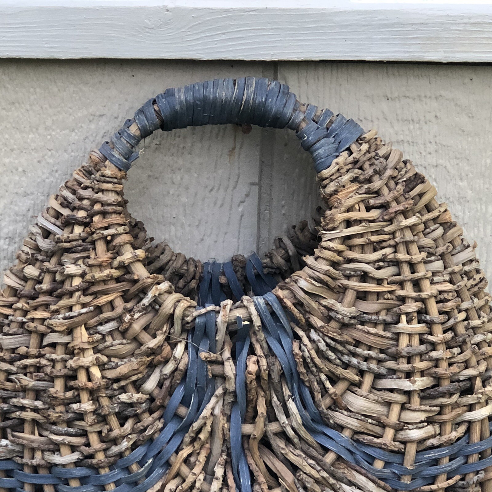 Oval Basket Woven Large Flattened Gorgeous Natural Earthy Unique Textural 12 x16