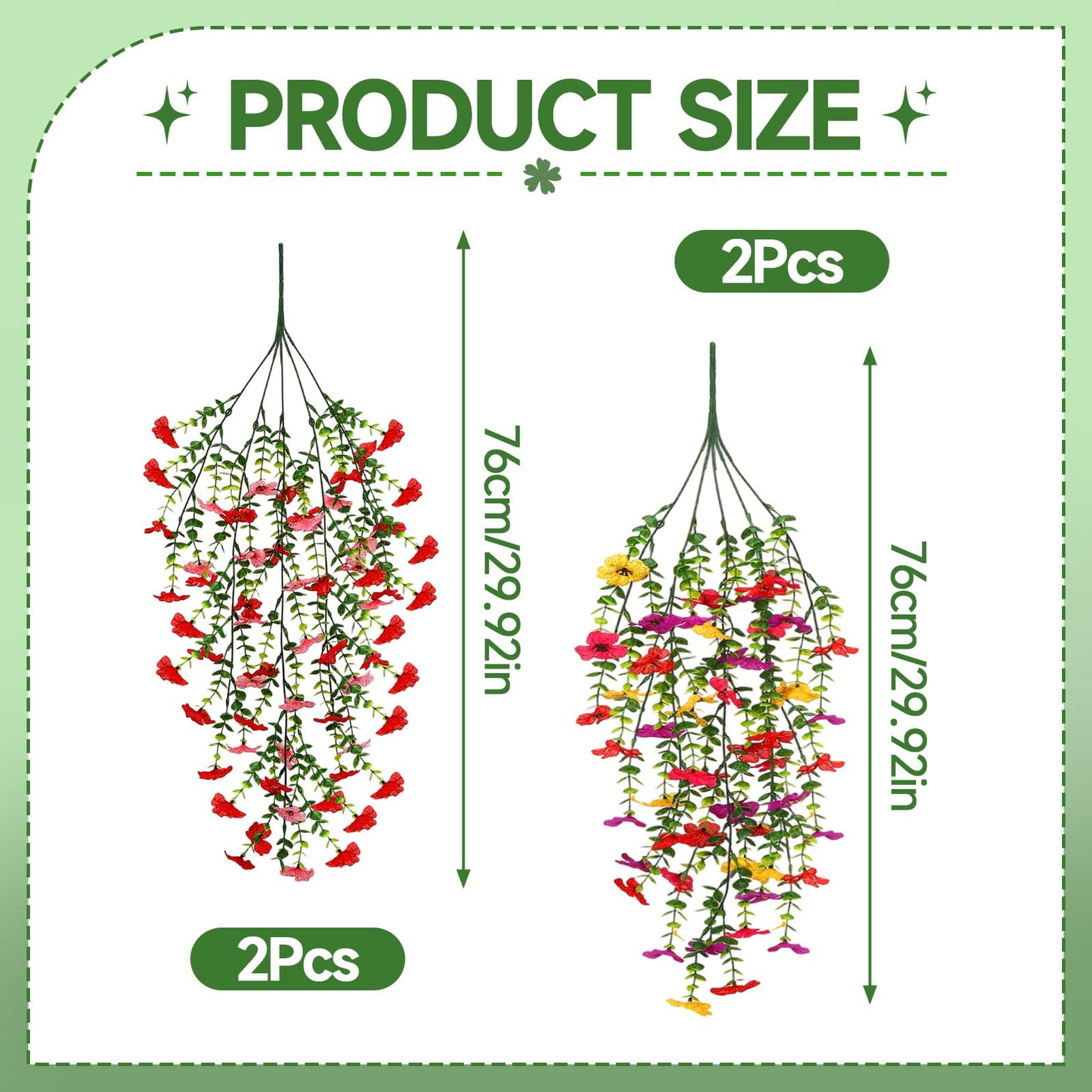 Artificial Flowers Hanging Plants 4 Pack Faux Vines Pothos Fern UV Resistant …