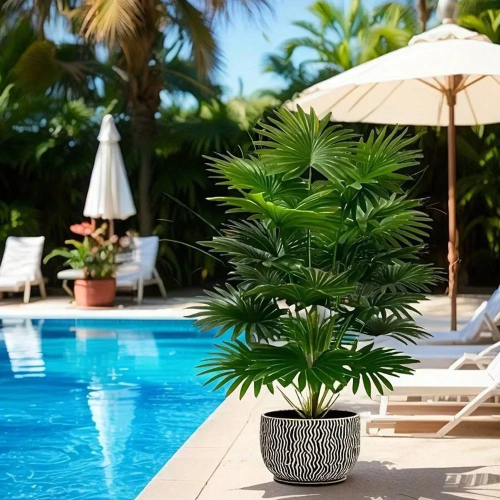 24leaves 31.5inch Artificial Plants Large Fake Fan-leaf Sunflower Tree…