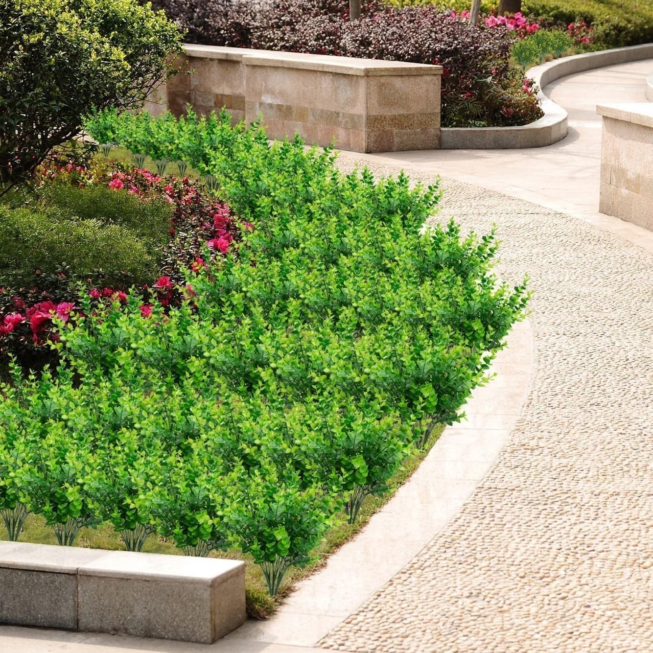 Versatile Faux Boxwood Plants – 6 Count Lifelike Greenery for Every Occasion