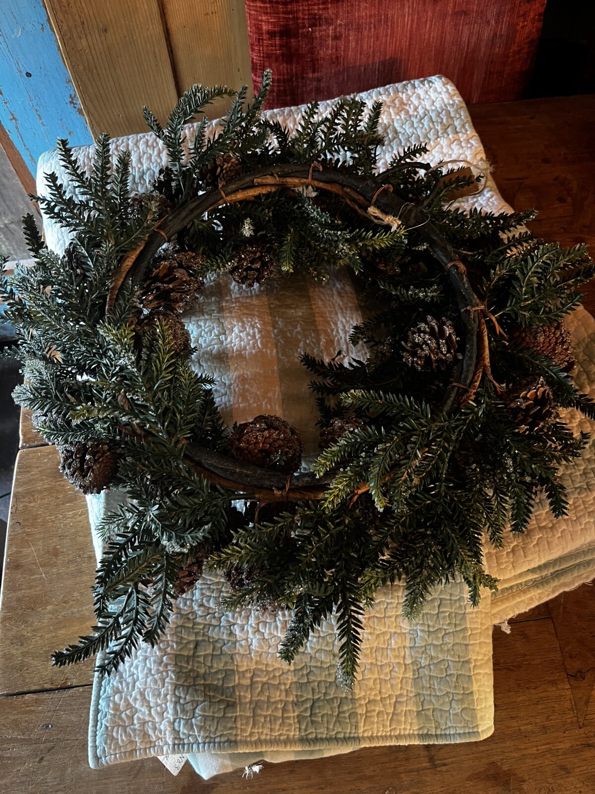 OH SO SHABBY Chic 22” -24” Farmhouse Wreath Home & GARDEN Door Decor