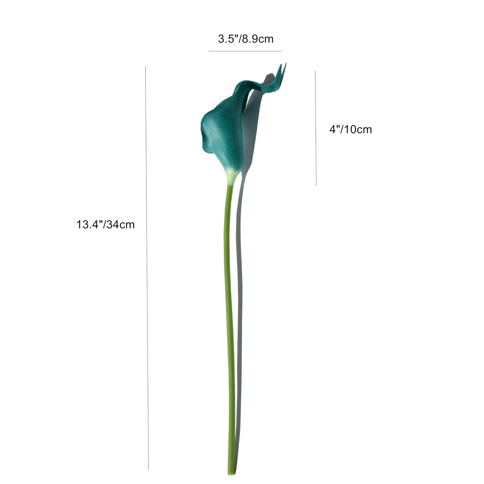 Artificial Teal Calla Lily 20pcs – 13.5″ PU Faux Flowers with Flexible Stems,…
